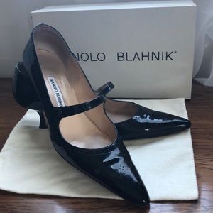 Manolo Blahnik C Specari black Patent Pumps EUC